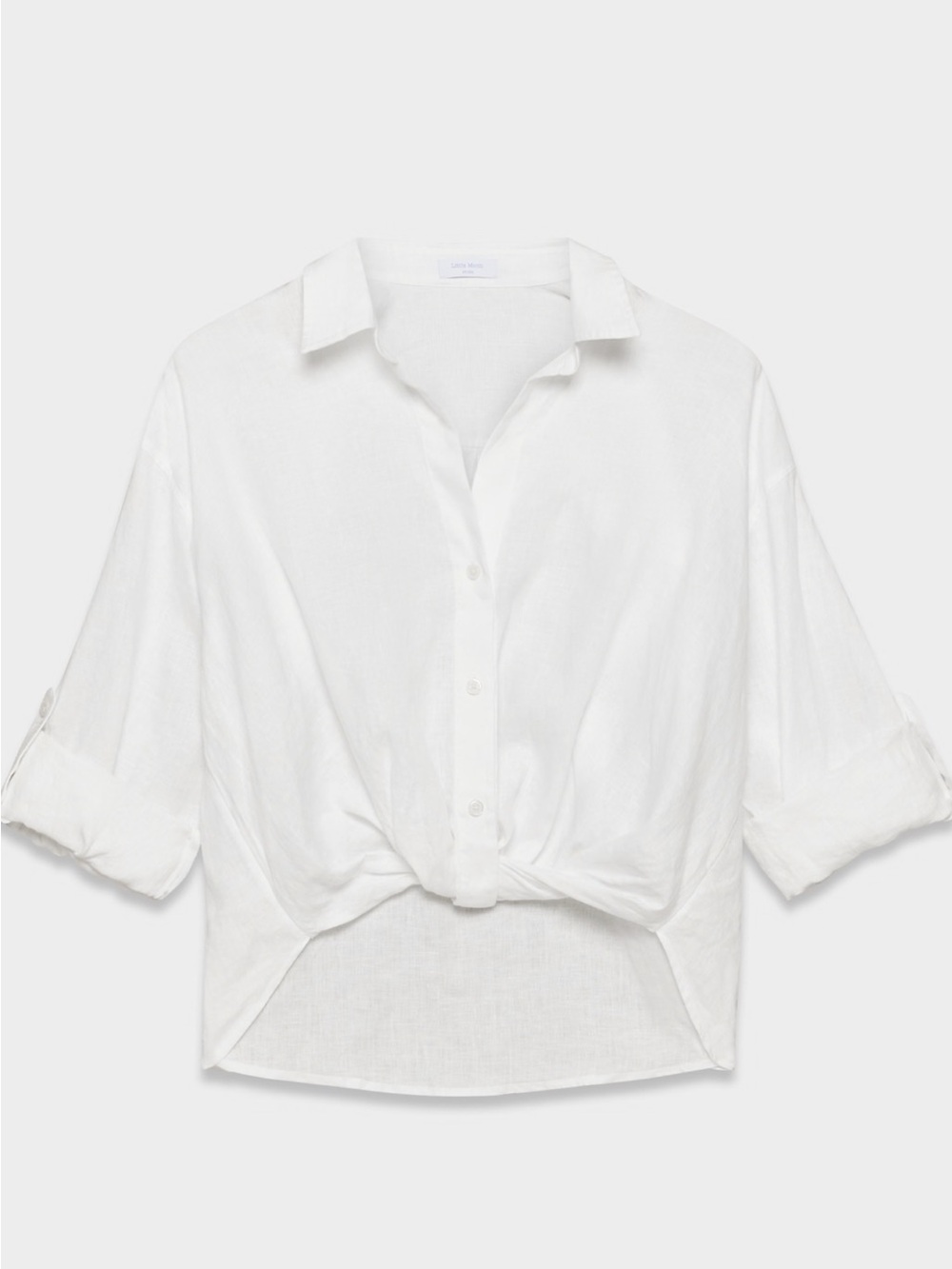 Little Moon White Button-Down Linen Shirt - Picture 2 of 3
